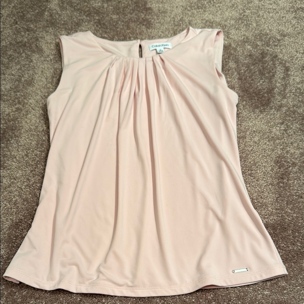 Calvin Klein Light Pink Pleated Blouse